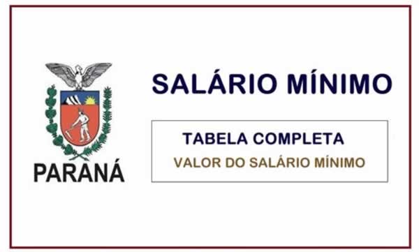 valor do salário mínimo do Paraná