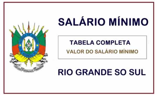 salário mínimo Rio Grande do Sul