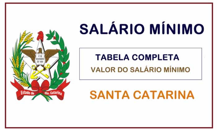 valor do salário mínimo Santa Catarina